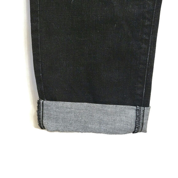 Abercrombie & Fitch Black Denim Overalls Straight Leg Crop Utility Style 90's S - Picture 8 of 16